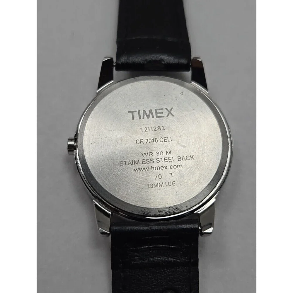 Timex Easy Reader Day Indiglo Silver Tone 35mm Quartz Watch New Battery WR 30M